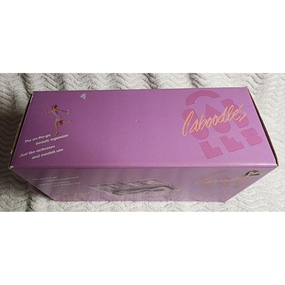 RareNIB Vintage 80s CABOODLES MakeUpCosmeticStorage PURPLE w/Tray &Orig BOX Vhtf
